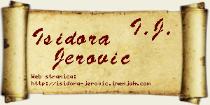 Isidora Jerović vizit kartica